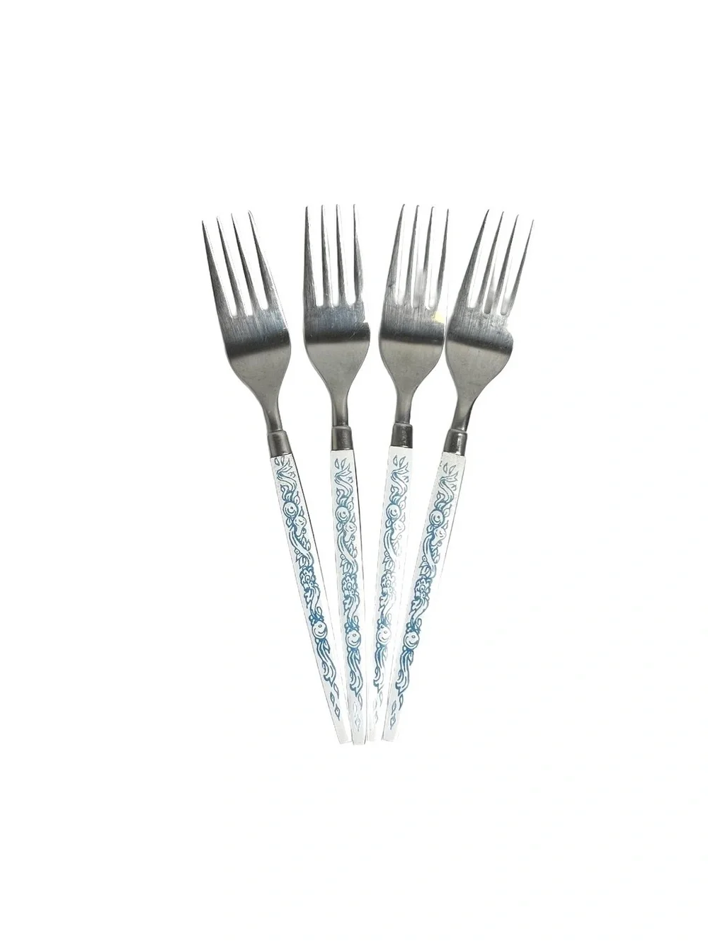 Set of 4 Vintage EPIC Stainless Steel Forks with Decorative Handles